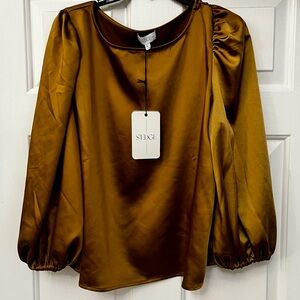 S’edge Silk long sleeves blouse gold